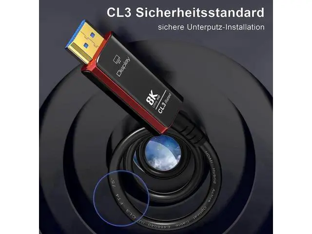 Alt view image 3 of 7 - 3.3FT Fiber Optic HDMI 2.1 Cable, 48Gbps Ultra High Speed Cord Supports 8K@60Hz 4K@120Hz HDR eARC HDCP 2.3, Slim Flexible Fit RTX3080/3090 Xbox Series X PS4/5 LG C9/CX Samsung Q90T TCL Sony, Black & R