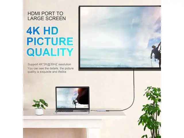 Alt view image 4 of 7 - 11-in-1 USB-C Multiport Docking Station Hub, 5Gbps USB-A Ports, SD/TF Card Reader, 4K HDMI, VGA, Gigabit RJ45 Ethernet, 100W PD Charging & 3.5mm Audio Jack, Universal Type-C Laptop Dongle Adapter