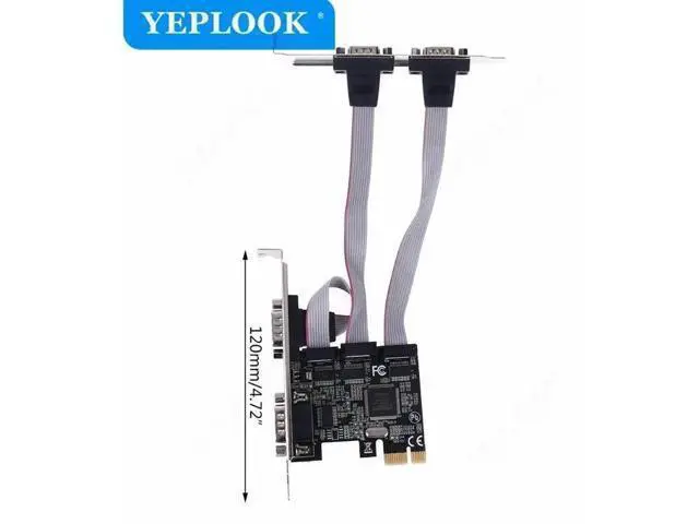 Alt view image 3 of 6 - PCIe x1 to 4-Port DB9 RS232 Serial COM Expansion Card, AX99100 ASIX Chipset Industrial I/O Adapter for Desktop PC