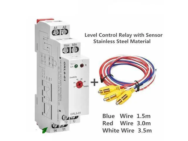 Alt view image 6 of 6 - 1PC GRL8-02 Water Level Control Relay with Stainless Probe, AC/DC 24V-240V Liquid Level Controller