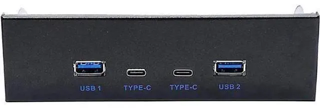 Main image of 5.25 Inch PC Case Front Panel USB 3.2 Gen2 10Gbps Hub, 2×USB-C + 2×USB-A 4 Ports Expansion Adapter, 20Pin Key-A Type-E Motherboard Header Splitter with 2.6FT Internal Cable