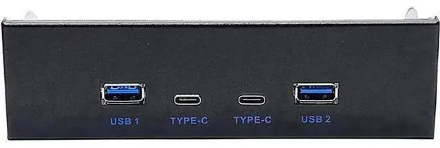 Main image of 5.25 Inch Optical Drive Bay USB 3.2 Gen 2 Front Panel Hub, 2 USB-C + 2 USB-A 10Gbps PC Expansion Adapter, 2.6FT 20Pin Key-A Type-E Motherboard Header Splitter Cable Included