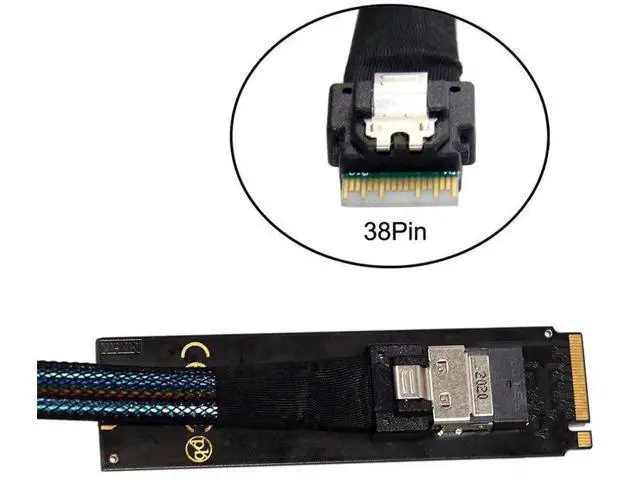 Alt view image 5 of 7 - M.2 NGFF M-Key PCIe 4.0 Expansion Kit, M.2 to SFF-8654 Slimline SAS Adapter Card + SFF-8654 to SFF-8639 U.2 NVMe Interconnect Cable, Complete Motherboard 2.5" U.2 SSD Storage Extension Solution