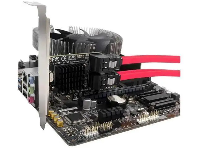 Alt view image 3 of 6 - 4-Port SATA 3.0 PCIe Expansion Card with Low Profile Bracket
