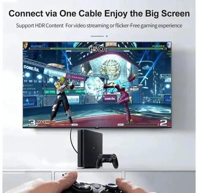 Alt view image 7 of 7 - 3.3FT Fiber Optic HDMI 2.1 Cable, 48Gbps Ultra High Speed Cord, Supports 8K@60Hz, 4K@120Hz, eARC, HDR10, 4:4:4 Chroma Sampling for Apple TV, PS5, RTX 3080 / 3090 Graphics Card