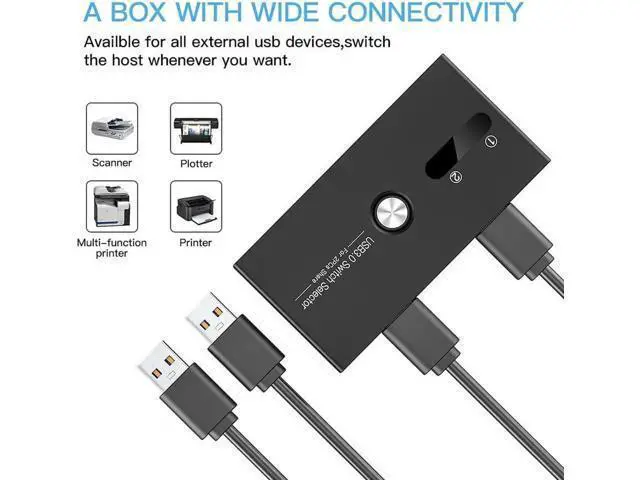 Alt view image 2 of 7 - 4 Port USB 3.0 Switch Selector Box, High Speed USB Peripheral Sharing Hub for Mouse, Keyboard, U-Drive