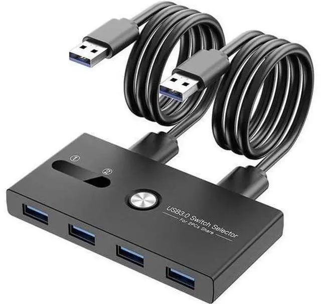 Main image of 4 Port USB 3.0 Switch Selector Box, High Speed USB Peripheral Sharing Hub for Mouse, Keyboard, U-Drive