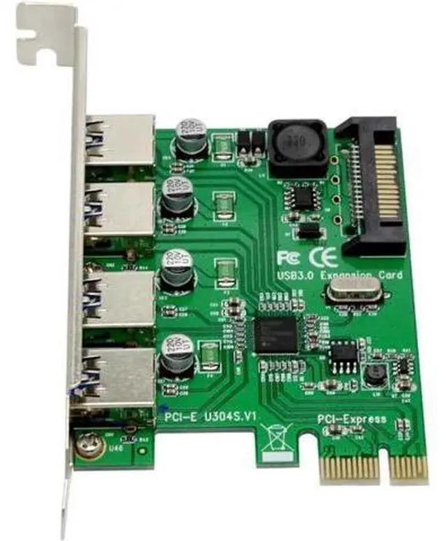 Main image of 4-Port USB 3.0 PCIe Expansion Card, PCI Express to USB3.0 Adapter Converter, Compatible with PCIe x1/x4/x8/x16 Slots for Desktop PC