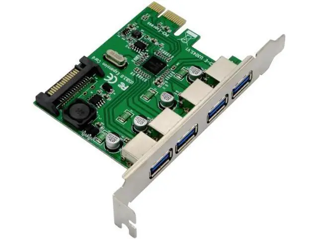 Alt view image 5 of 6 - 4-Port USB 3.0 PCIe Expansion Card, PCI Express to USB3.0 Adapter Converter, Compatible with PCIe x1/x4/x8/x16 Slots for Desktop PC