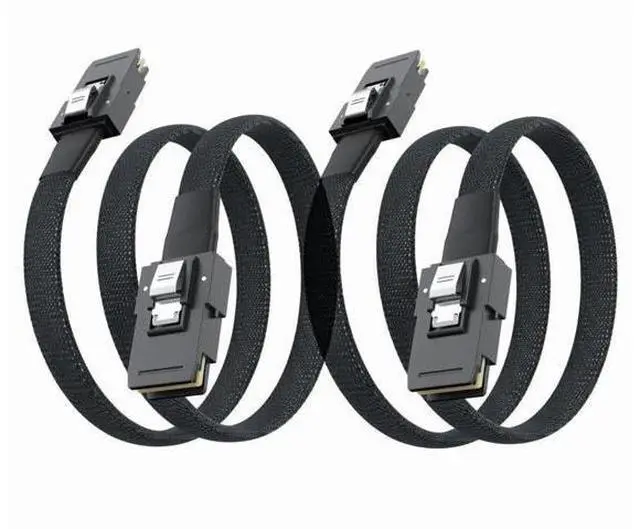Main image of 2 Pack 0.5M (1.6FT) SFF-8087 to SFF-8087 Internal Mini SAS Cable, 6Gbps 100-Ohm Server RAID Card Backplane Cable, Hot-Swap Supported