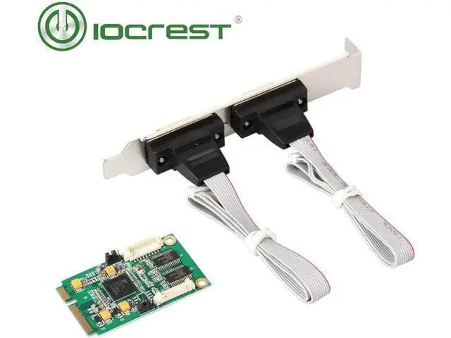 Alt view image 2 of 5 - Half-Size Mini PCIe to 2-Port RS232 DB9 Serial Card, Industrial COM Controller with EXAR XR17V352 Chip