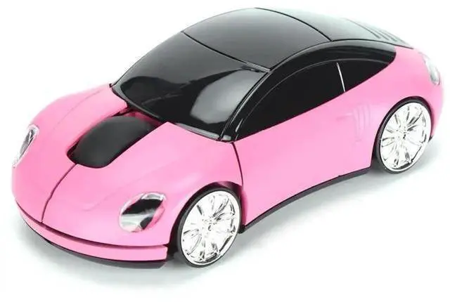 Main image of Pink 2.4GHz Wireless Gaming Mouse, Cool 3D Sports Car Shaped Wireless Mouse with USB Receiver for PC Laptop Computer