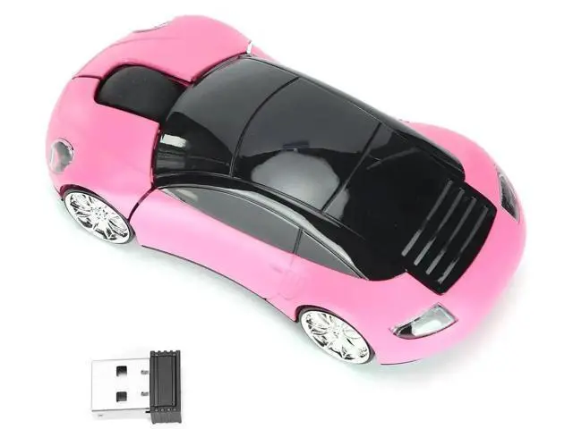 Alt view image 5 of 7 - Pink 2.4GHz Wireless Gaming Mouse, Cool 3D Sports Car Shaped Wireless Mouse with USB Receiver for PC Laptop Computer