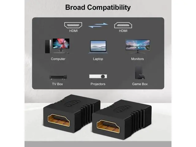 Alt view image 7 of 7 - 10 Pack HDMI 2.1 Female to Female 8K HDMI Coupler, 8K@60Hz 4K@120Hz HDMI Extender Adapter Supports 3D HDR HDCP ARC for DVD Blu-ray TV Laptop PC Monitor
