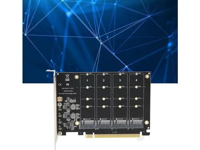 Alt view image 2 of 7 - PH44 4-Port M.2 NVMe M Key to PCIe X16 Expansion Adapter Card, Quad NVMe SSD PCIe Storage Converter for Desktop PC