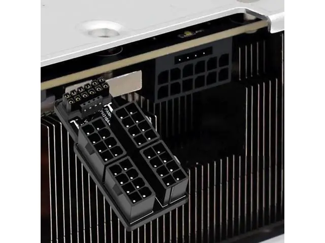 Alt view image 4 of 7 - ATX 3.0 PCIe 5.0 90° Down Angled 12VHPWR Power Adapter, 16Pin (12+4) to Four 8Pin PCIe Modular PSU Connector, Compatible with RTX 4080/4090/5090Ti Graphics Cards