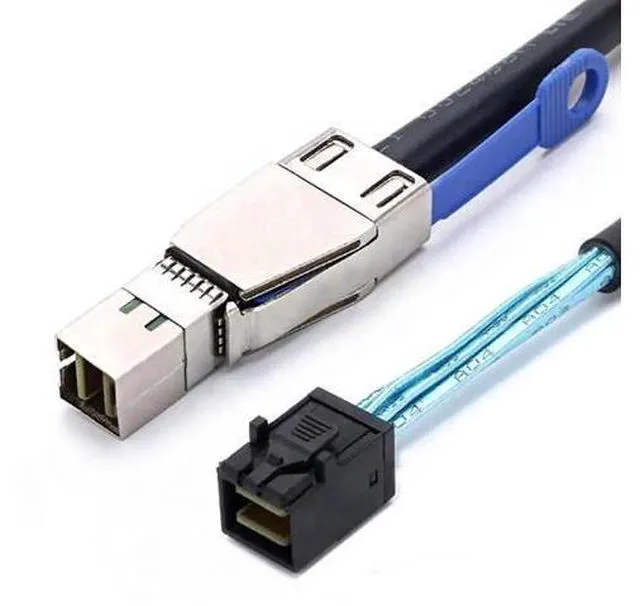 Main image of 2M Mini SAS HD Cable with IC Chip, SFF-8644 External to SFF-8643 Internal 12Gbps SAS 3.0 Server Interconnect Cable, 28AWG Pure Copper Wire for Storage RAID Arrays