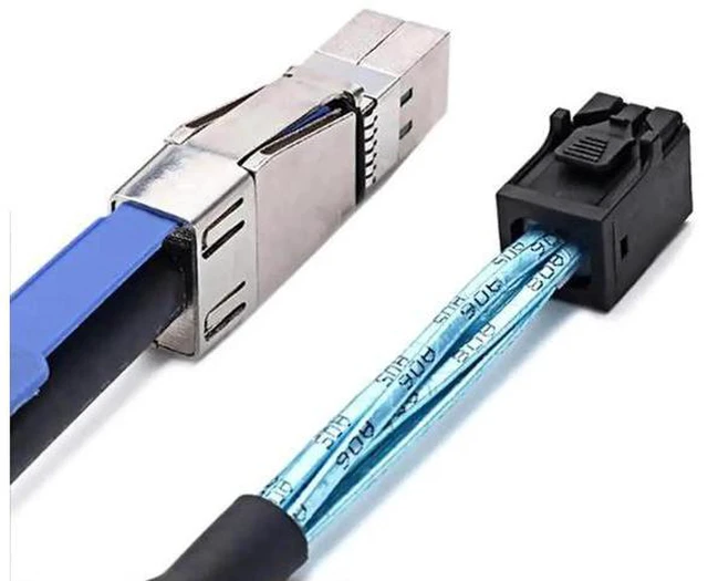 Alt view image 2 of 5 - 2M Mini SAS HD Cable with IC Chip, SFF-8644 External to SFF-8643 Internal 12Gbps SAS 3.0 Server Interconnect Cable, 28AWG Pure Copper Wire for Storage RAID Arrays
