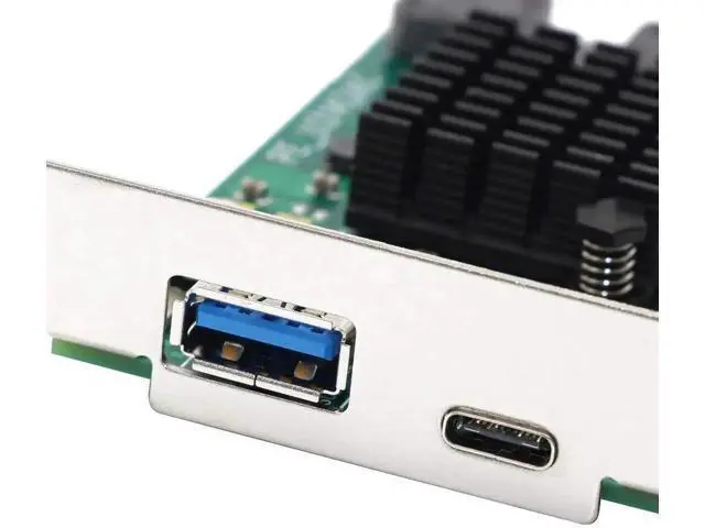 Alt view image 2 of 7 - PCIe to USB 3.1 Gen 2 10Gbps Dual Port Expansion Card, PCIe X4 USB 3.1 Gen 2 Type-A + Type-C Controller Adapter for Desktop PC Motherboard