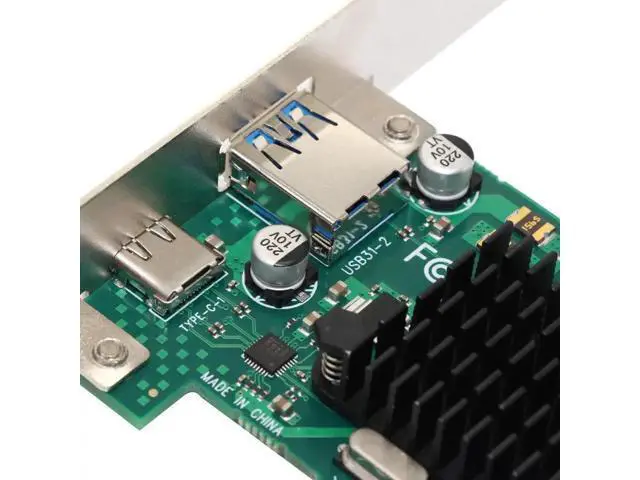 Alt view image 6 of 7 - PCIe to USB 3.1 Gen 2 10Gbps Dual Port Expansion Card, PCIe X4 USB 3.1 Gen 2 Type-A + Type-C Controller Adapter for Desktop PC Motherboard