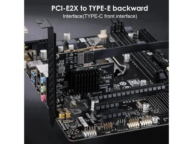 Alt view image 6 of 6 - PCIe 3.0 X2 USB3.1 Gen2 Expansion Card with ASM3142 Chip, 10Gbps A-Key Type-E 20Pin Internal Front Panel Type-C Header Adapter