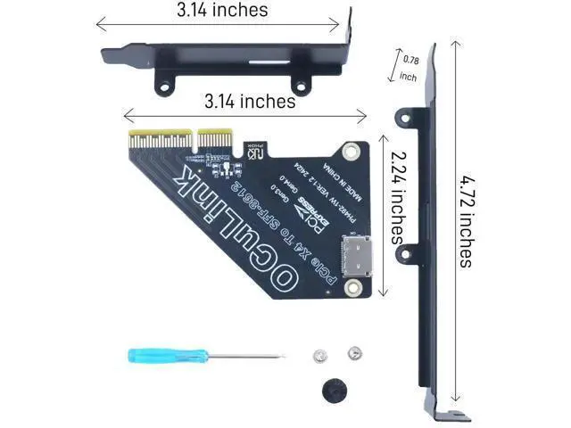 Alt view image 3 of 5 - PCIe 4.0 x4 to OCuLink SFF-8612 External Adapter Card for Mini PC eGPU Dock