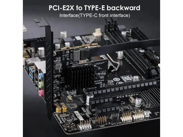 Alt view image 3 of 6 - PCIe 3.0 X2 USB3.1 Gen2 Expansion Card ASM3142, 10Gbps A-Key Type-E 20Pin Internal Front Type-C Header