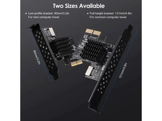 Alt view image 6 of 6 - PCIe 3.0 X2 USB3.1 Gen2 Expansion Card ASM3142, 10Gbps A-Key Type-E 20Pin Internal Front Type-C Header