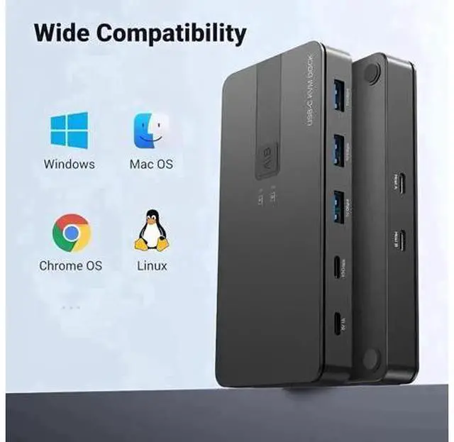 Alt view image 2 of 7 - 10Gbps USB 3.2 USB-C Switch for 2 PCs, Share USB-A & USB-C Peripherals, One-Key Switch