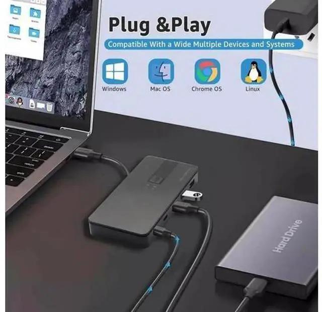 Alt view image 3 of 7 - 10Gbps USB 3.2 USB-C Switch for 2 PCs, Share USB-A & USB-C Peripherals, One-Key Switch