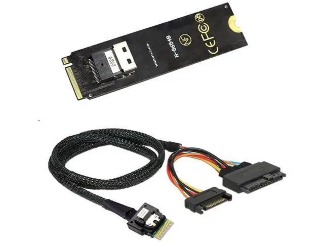 Alt view image 4 of 7 - M.2 NGFF M-Key PCIe 4.0 Expansion Kit, M.2 to SFF-8654 Slimline SAS Adapter Card + SFF-8654 to SFF-8639 U.2 NVMe Interconnect Cable, Complete Motherboard 2.5" U.2 SSD Storage Extension Solution