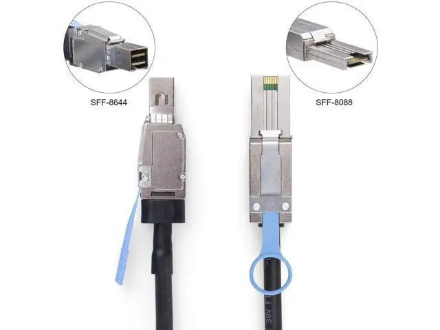 Alt view image 5 of 6 - 3M 10ft SFF-8644 to SFF-8088 Mini SAS HD Hybrid Cable, 6Gbps SAS 2.0 External 26Pin 100-Ohm SAS Cable for RAID Systems, Data Centers, Servers, Workstations & Desktops