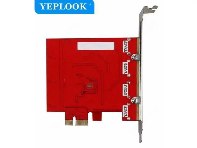 Alt view image 5 of 5 - PCIe x1 USB 3.0 Expansion Card, 4-Port 5Gbps High Speed Hub Adapter with VL805 Chipset, Red PCB for Desktop PC