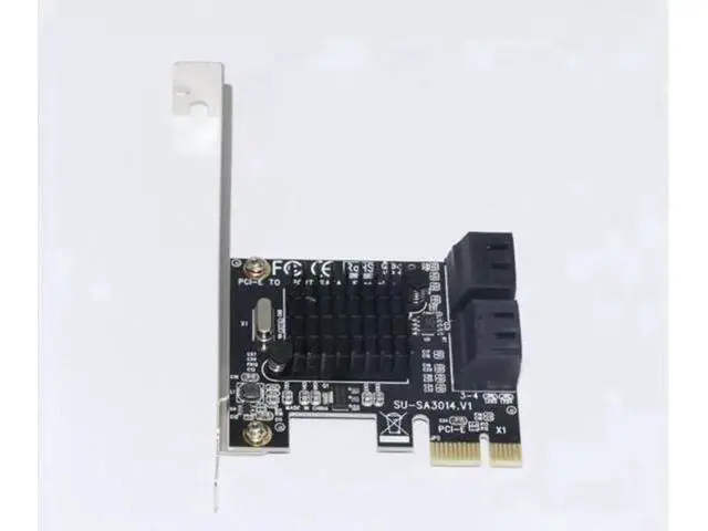 Alt view image 2 of 7 - 4 Port PCIe SATA 3.0 Expansion Card with Marvell 88SE9215 Chip, PCI Express to SATA III 6Gbps Adapter for SSD HDD IPFS Mining
