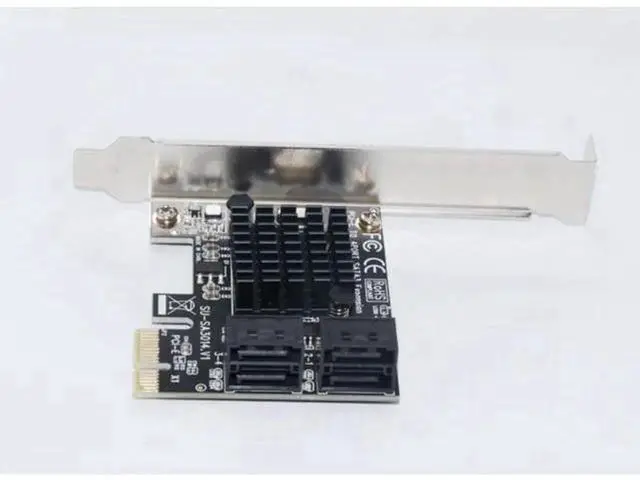 Alt view image 6 of 7 - 4 Port PCIe SATA 3.0 Expansion Card with Marvell 88SE9215 Chip, PCI Express to SATA III 6Gbps Adapter for SSD HDD IPFS Mining