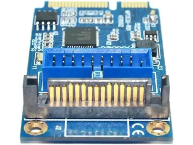 Alt view image 3 of 4 - Mini PCI Express to Dual USB 3.0 20-Pin Expansion Card, Mini PCIe to 2 Port USB 3.0 Adapter with SATA Power Supply for Desktop Motherboard