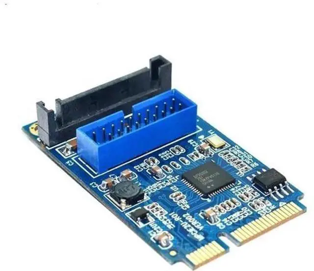Main image of Mini PCI Express to Dual USB 3.0 20-Pin Expansion Card, Mini PCIe to 2 Port USB 3.0 Adapter with SATA Power Supply for Desktop Motherboard