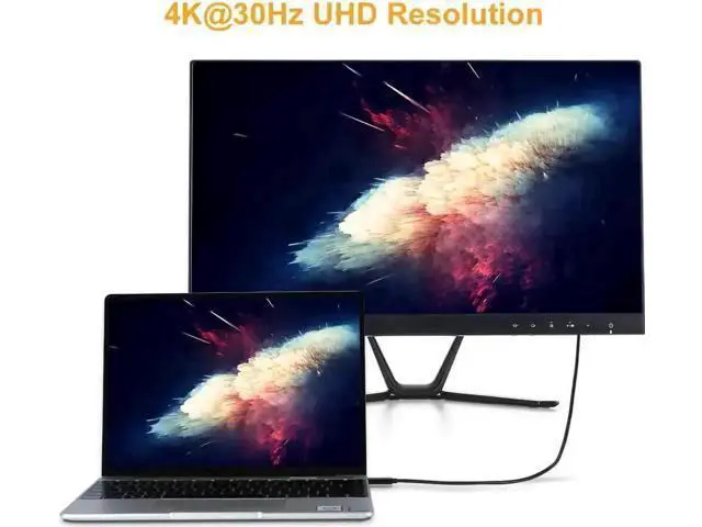 Alt view image 2 of 5 - CableCreation 2-Pack 6FT USB C to HDMI Cable, Thunderbolt 3 Supported 4K Type-C Cord for MacBook Pro, New iPad Pro, 2017 iMac, Chromebook Pixel, Dell XPS 13/15