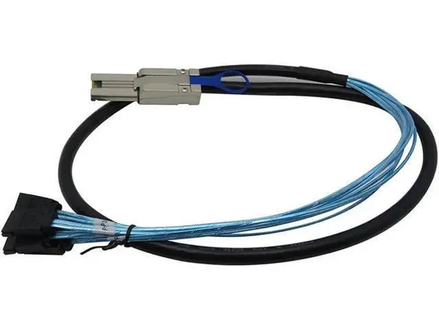 Alt view image 3 of 3 - 1M SFF-8088 36Pin External Mini SAS Male to 4 SATA 7Pin Female Breakout Cable with Locking Latches, 3.3FT RAID Controller to Hard Drive Backplane Cable