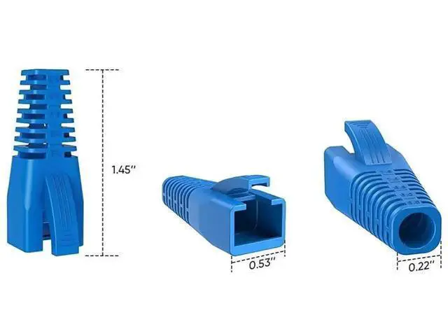 Alt view image 4 of 6 - 100 Pack Blue RJ45 Cable Strain Relief Boots for CAT5/CAT5E/CAT6/CAT6A