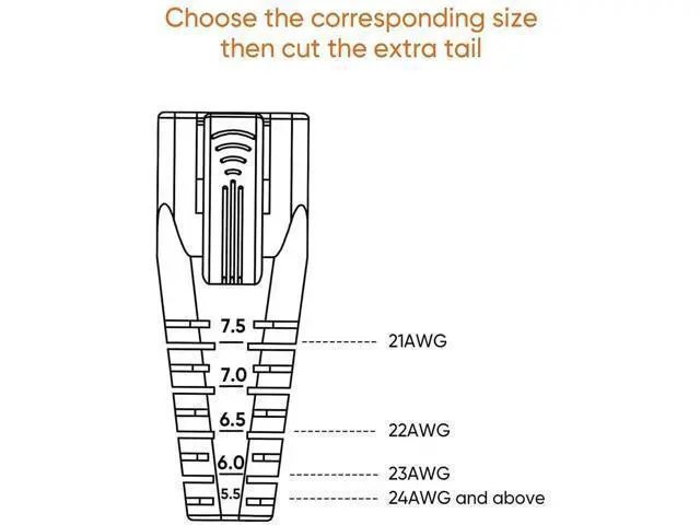 Alt view image 6 of 6 - 100 Pack Blue RJ45 Cable Strain Relief Boots for CAT5/CAT5E/CAT6/CAT6A