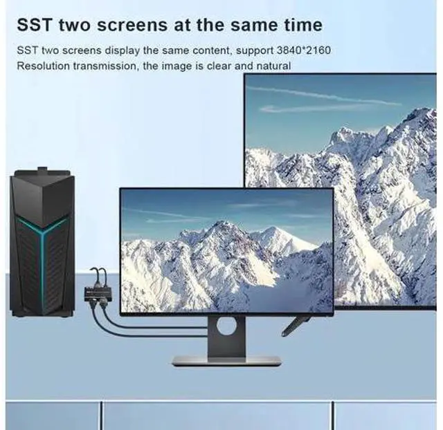 Alt view image 2 of 7 - HDMI Ultra-HD Converter 8K@60hz Compatible 2.1 Switch 2-IN-1-OUT UHD Hub Support HDCP SST Extended 4K@60hz