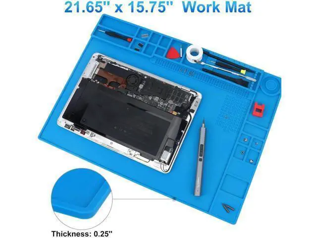 Alt view image 3 of 7 - Large Magnetic Silicone Soldering Mat, 21.7"×15.8", Heat Resistant up to 932°F for Electronics & PC Repair