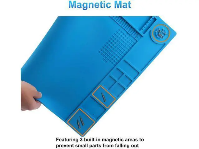 Alt view image 5 of 7 - Large Magnetic Silicone Soldering Mat, 21.7"×15.8", Heat Resistant up to 932°F for Electronics & PC Repair