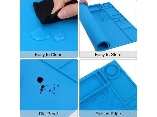 Alt view image 6 of 7 - Large Magnetic Silicone Soldering Mat, 21.7"×15.8", Heat Resistant up to 932°F for Electronics & PC Repair