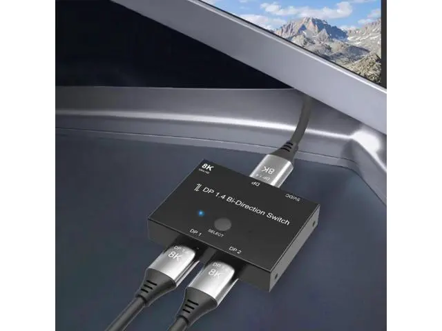 Alt view image 2 of 7 - Bi-Directional 8K DisplayPort Switch Splitter, DP Bidirectional Signal Switch Adapter