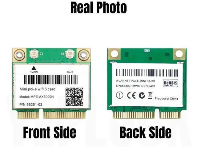 Alt view image 3 of 6 - MPE-AX3000H Mini PCIe WiFi 6 Network Card with AX200HMW Chip, Tri-Band 2.4G/5G/6GHz, 2400Mbps+574Mbps, Bluetooth 5.2, MU-MIMO for Laptop Upgrade