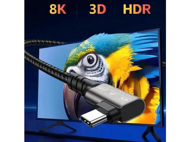 Alt view image 5 of 7 - Dual Length USB4 & Thunderbolt 4 Cable, Braided USB-C to USB-C, 40Gbps, 240W PD Charging, 8K@60Hz Video for MacBook Pro & Laptops