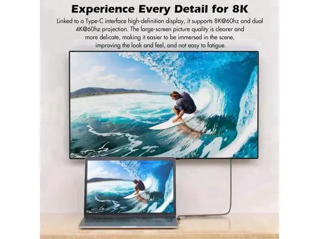 Alt view image 2 of 7 - Dual Length USB4 & Thunderbolt 4 Cable, Braided USB-C to USB-C, 40Gbps, 240W PD Charging, 8K@60Hz Video for MacBook Pro & Laptops