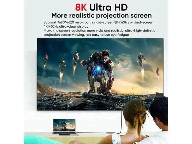 Alt view image 3 of 7 - Dual Length USB4 & Thunderbolt 4 Cable, Braided USB-C to USB-C, 40Gbps, 240W PD Charging, 8K@60Hz Video for MacBook Pro & Laptops